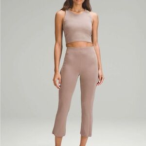 lululemon ribbed softstreme zip- leg high- rise